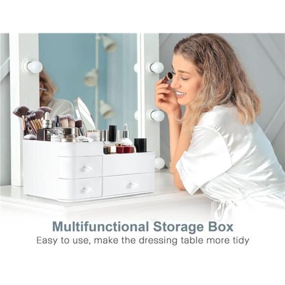 Makeup Organizer with Drawers,Large Capacity Countertop Organizer for Vanity - Picture 2 of 7